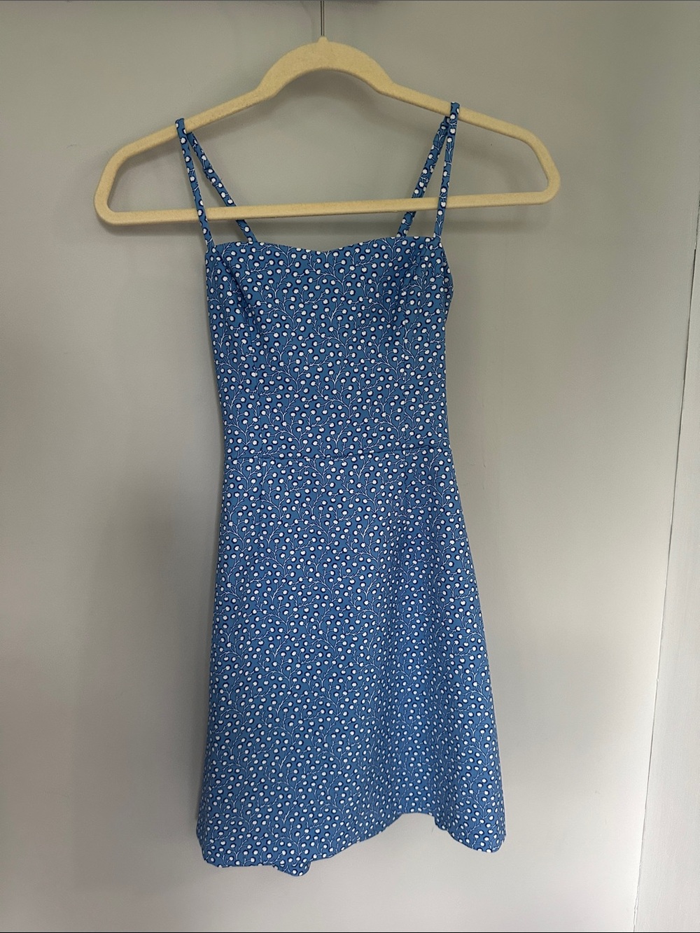 French connection Blue floral Spaghetti Strap open back Dress
